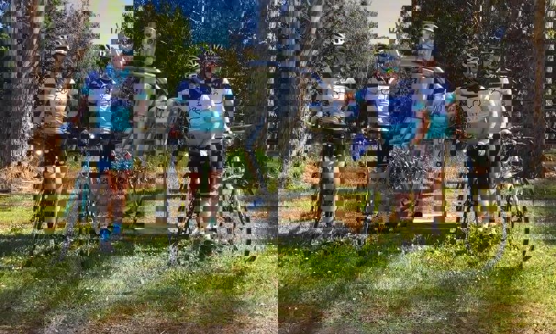 Group of GMHBA staff members riding their bikes for a cause