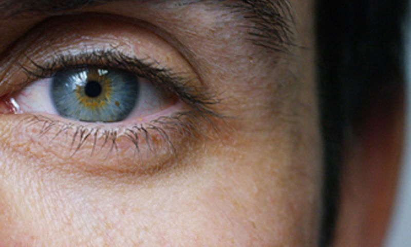 Close up of a man with blue eyes