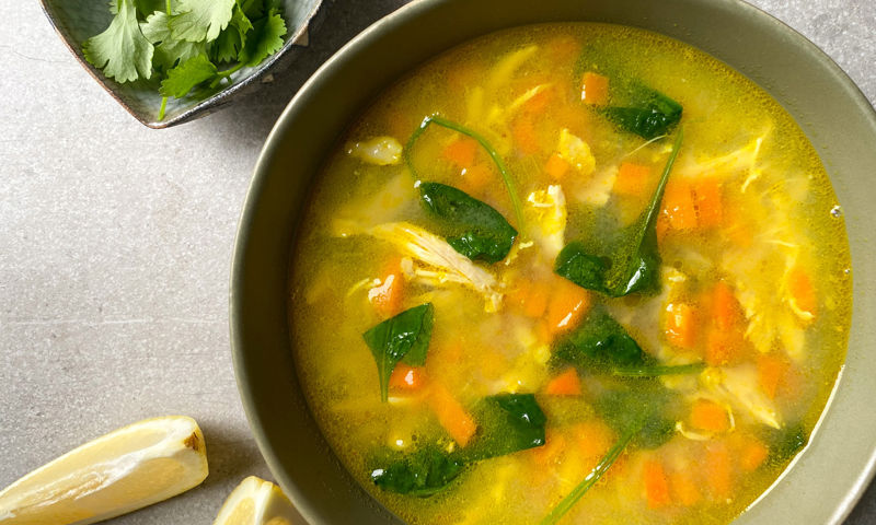Chicken ginger and lemon soup