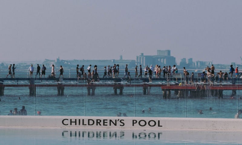 Group together looking happy