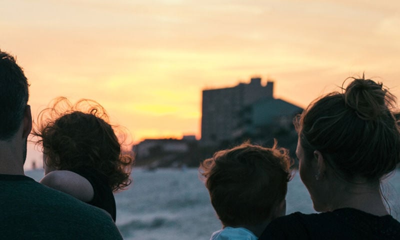 People enjoying the sunset