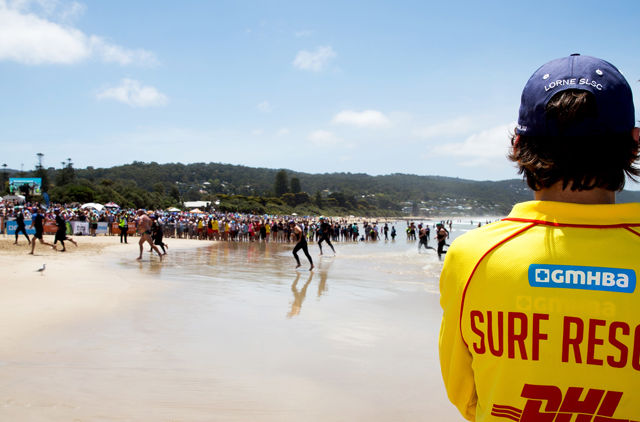Lifeguard watching the beach
