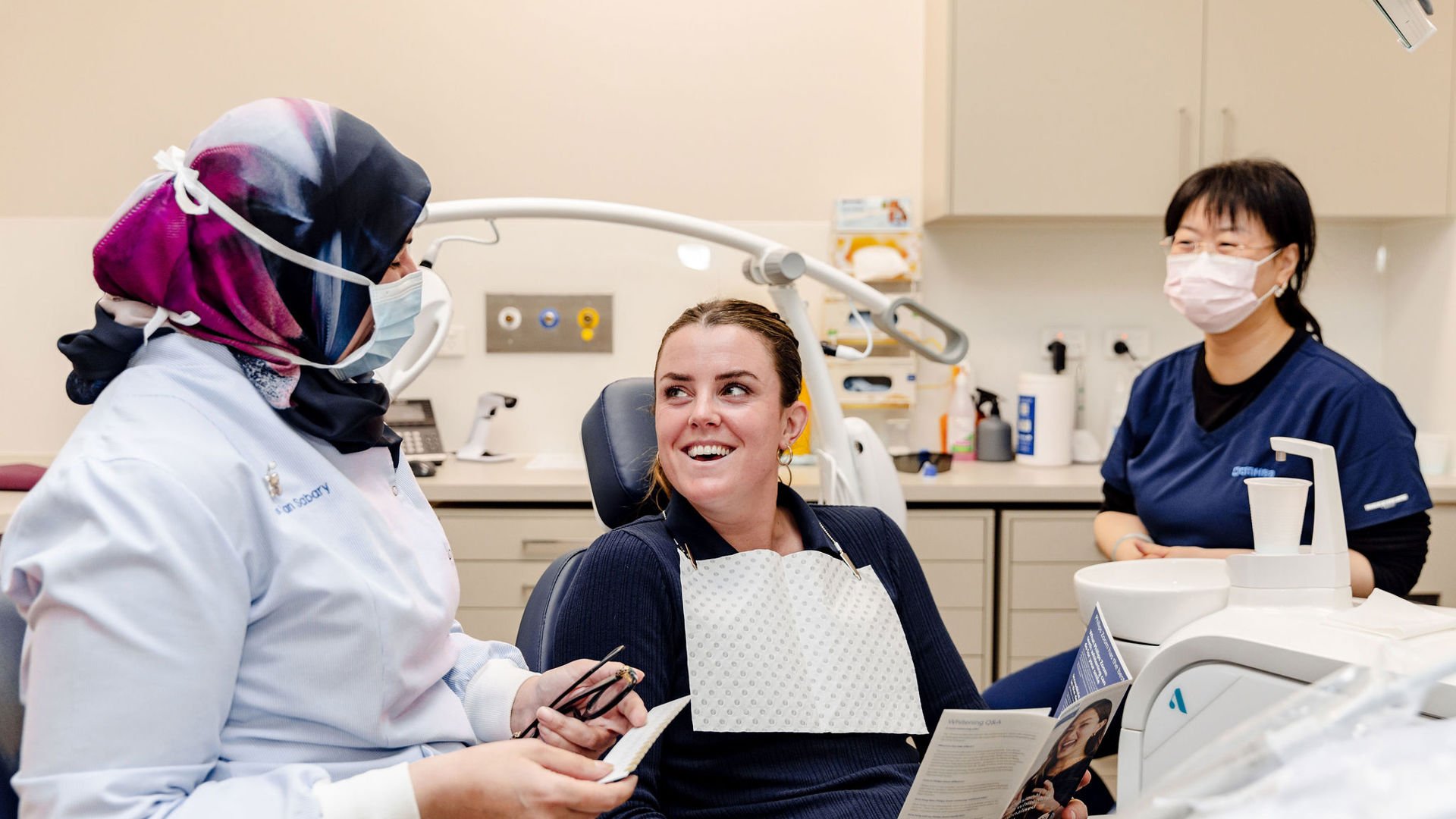 Patient consulting with GMHBA Dentist on options for treatment