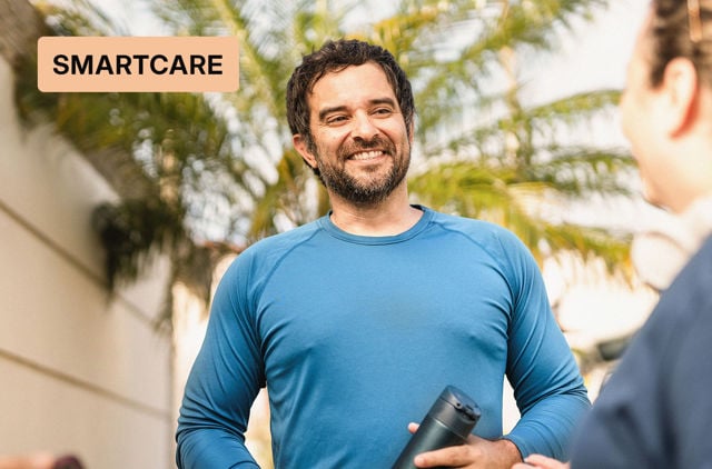 Fit guy happy with the GMHBA SmartCare Extras Complete product. 