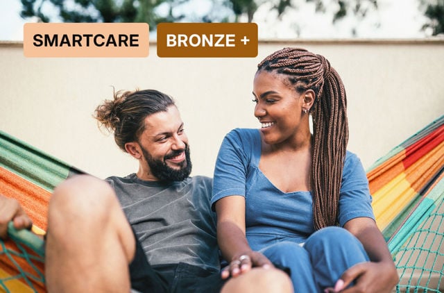 Younger couple happy with SmartCare Extras and Bronze Cover