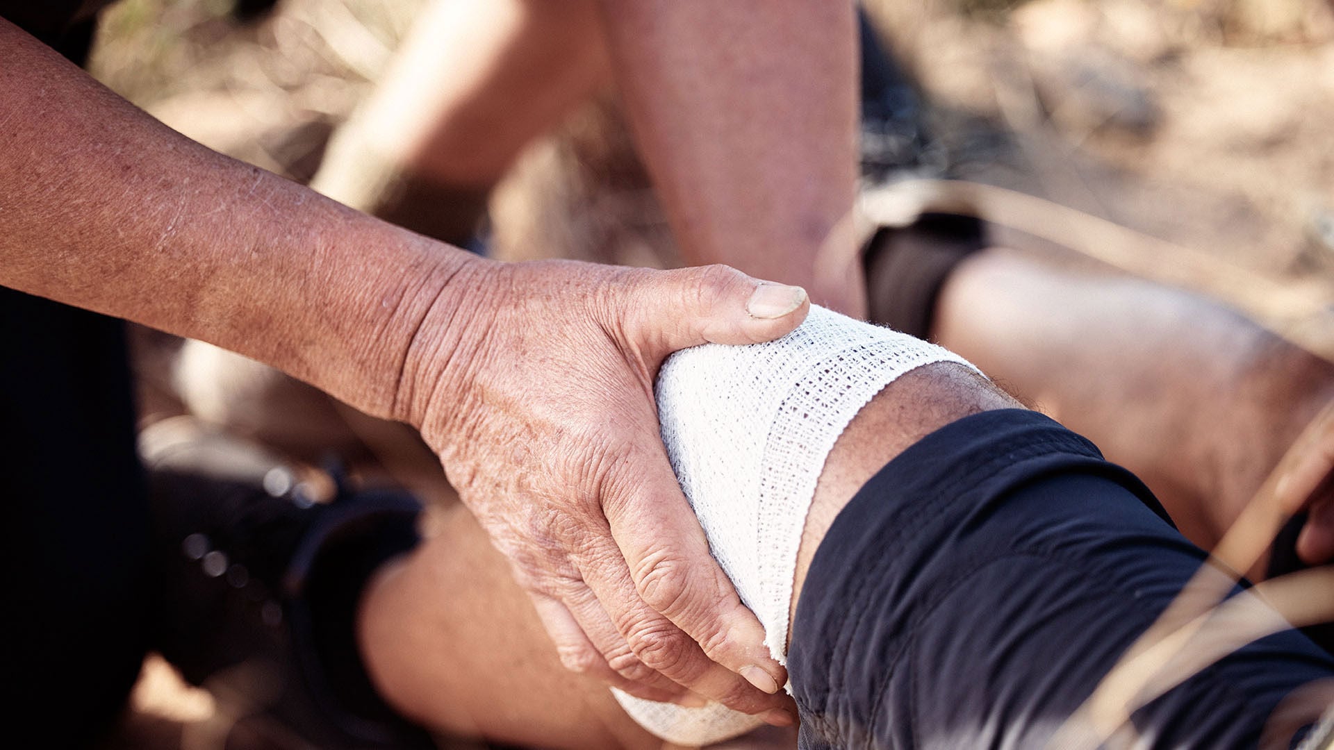 Person with knee injury